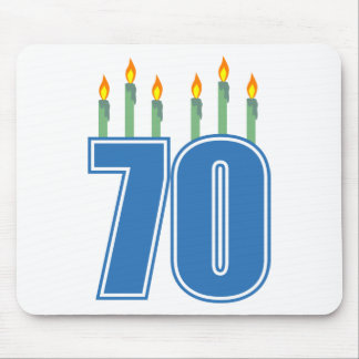 70 Verjaardagkaarsen (blauw / groen) Muismat