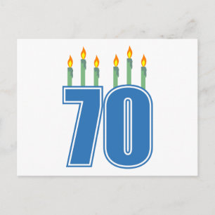70 verjaardagskaarsen (blauw / groen) briefkaart