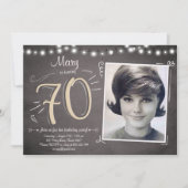 70 Verjaardagsuitnodiging Vintage Seventy Rustic Kaart (Voorkant)