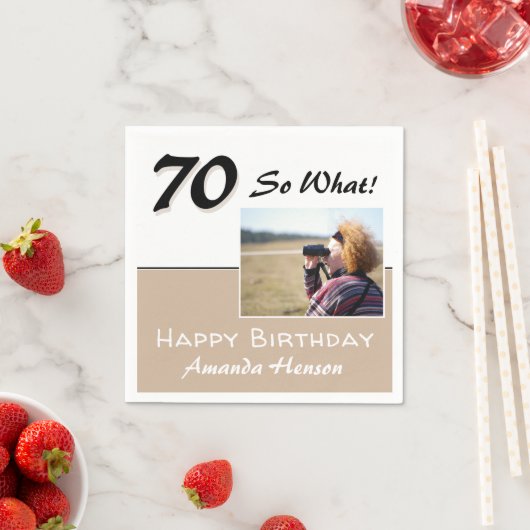 70 Wat beige Funny 70th Birthday Foto Servet (Insitu)