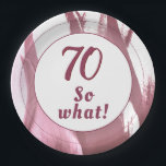 70 wat Burgundy Tulip 70th Birthday Floral Papieren Bordje<br><div class="desc">70 wat Burgundy Tulip 70th Birthday Floral Bord. Floral bord met leeftijd en inspirerend citaat 70 Dus wat op een glanzende abstracte tulp achtergrond met twee lijsten. Geweldig voor het verjaardagsfeest voor een persoon met een gevoel van humor. U kunt de borden aanpassen met uw leeftijdsnummer.</div>