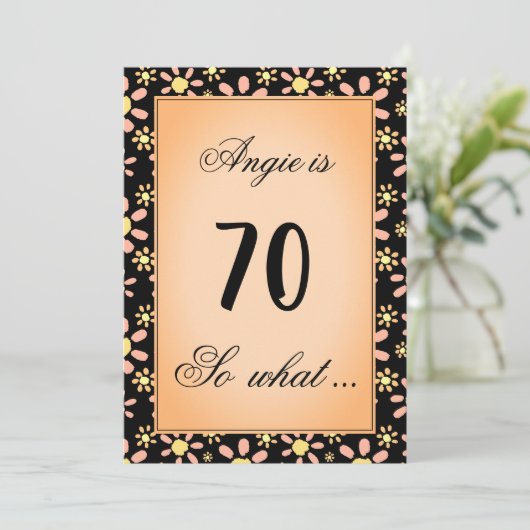 70 wat de bloem van de bloem van Daisy 70e verjaar Kaart (Staand voorkant)