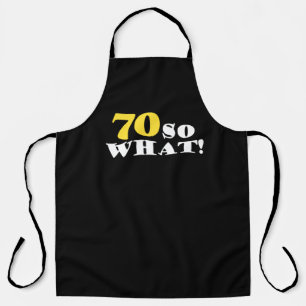 70 Wat een grappige moderne zwarte 70ste verjaarda Schort
