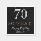 70 Wat Funny Black Elegant 70th Birthday Servet (Voorkant)