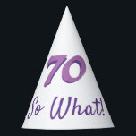 70 Wat Funny Pink Typografie 70th Birthday Feesthoedjes<br><div class="desc">70 Wat grappig roze Typografie 70th Birthday Party Pet. Grappig en inspirerend citaat 70 Dus wat? Geweldig pet op het verjaardagsfeest voor een persoon die de 70ste verjaardag viert en een gevoel van humor heeft. U kunt het leeftijdsnummer ook wijzigen.</div>