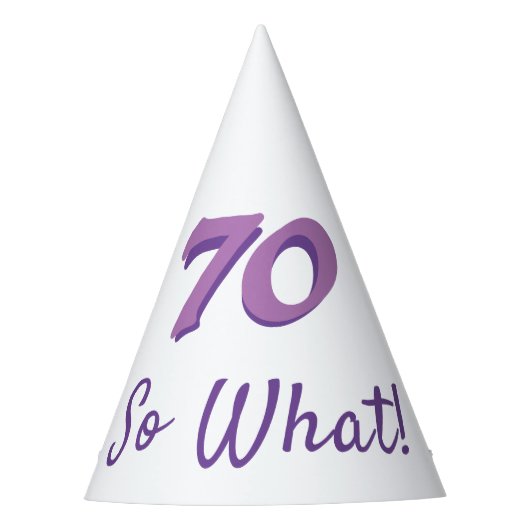 70 Wat Funny Pink Typografie 70th Birthday Feesthoedjes (Voorkant)