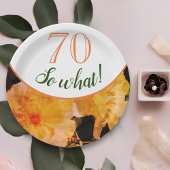 70 Wat Gele Rose Floral 70e verjaardag Papieren Bordje