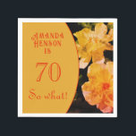 70 wat Gele Rose Funny 70th Birthday Party Servet<br><div class="desc">70 dus wat Gele Rose Funny 70th Birthday Party Napkins. Voeg jouw naam toe.</div>