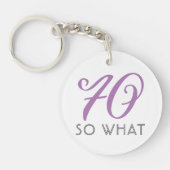 70 Wat grappig decoratief script 70th Birthday Sleutelhanger (Voorkant)