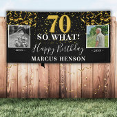 70 Wat vóór na foto 70e verjaardag Spandoek