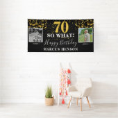 70 Wat vóór na foto 70e verjaardag Spandoek (Insitu)