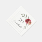 70 Wat voor Roos van de Waterverf 70e verjaardag Servet (Hoek)