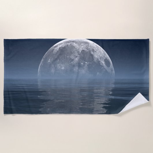 70 x 35-inch badhanddoek met afbeelding "Moon Risi (Voorkant)