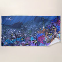 70 x 35-inch badhanddoek met "Watery Rest"-afbeeld