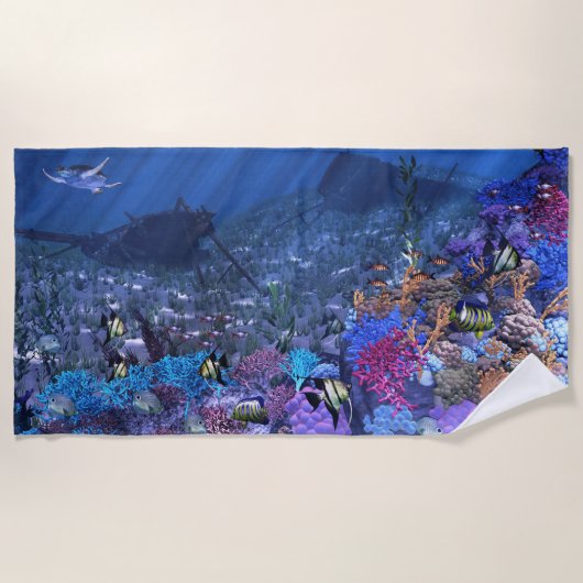 70 x 35-inch badhanddoek met "Watery Rest"-afbeeld (Voorkant)