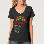 70 Year Old Awesome Since June 1952 70th Birthday T-shirt (Voorkant)