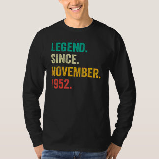 70 Years Old  Legend Since November 1952 70th Birt T-shirt