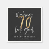 70 ziet er goed uit gouden verjaardagsfeestje servet (Voorkant)