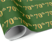 70e (70e) gebeurtenis Green, Faux Gold Cadeaupapier (Rol Hoek)
