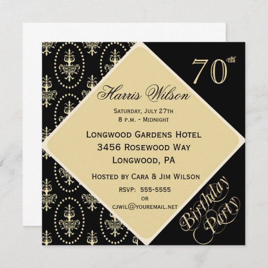 70e-79e verjaardag Uitnodigingen (Voorkant / Achterkant)