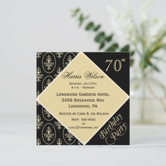 70e-79e verjaardag Uitnodigingen (Staand voorkant)
