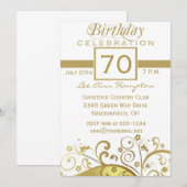 70e - 79e verjaardag van uitnodigingen van de Birt (Voorkant / Achterkant)