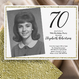 70e aangepaste foto wit en goud kaart