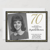 70e aangepaste foto wit zwart en goud kaart (Voorkant)