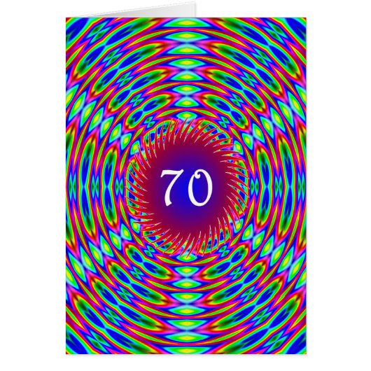 70e Abstracte Trippy Swirls van Birthday (Voorkant)