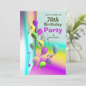 70e ballonmuur van het Birthday-feest Kaart (Staand voorkant)