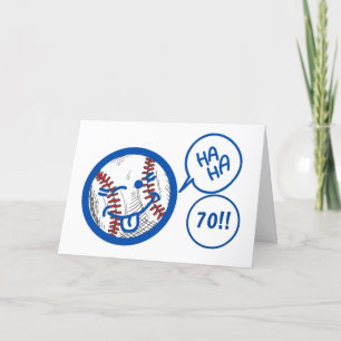 "70e" BASEBALL-HUMOR EN EEN BIT VAN BIRTHDAY-HUMOR Kaart