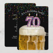 70e Birthday Beer Party Kaart (Voorkant / Achterkant)