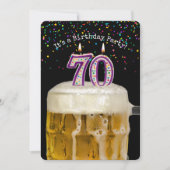 70e Birthday Beer Party Kaart (Voorkant)