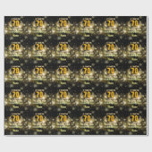 70e Birthday Black en Gold-thema 70 jaar oud Cadeaupapier (Vlak)