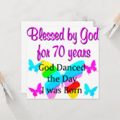 70E BIRTHDAY BLESSING KAART (Voorkant / Achterkant in situ)