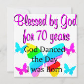 70E BIRTHDAY BLESSING KAART (Voorkant)