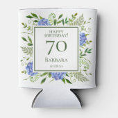 70e Birthday Blue Hydrangeas Blikjeskoeler (Voorkant)