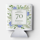 70e Birthday Blue Hydrangeas Blikjeskoeler (Achterkant)