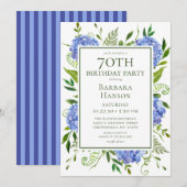 70e Birthday Blue Hydrangeas Kaart (Voorkant / Achterkant)