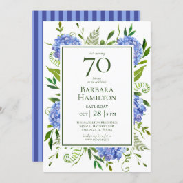 70e Birthday Blue Hydrangeas Kaart