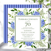 70e Birthday Blue Hydrangeas Kaart