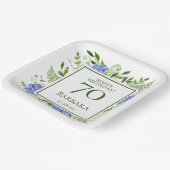 70e Birthday Blue Hydrangeas Papieren Bordje (Gebogen)