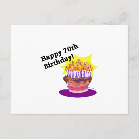 70e Birthday Cake Briefkaart (Voorkant)