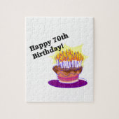 70e Birthday Cake Legpuzzel (Verticaal)