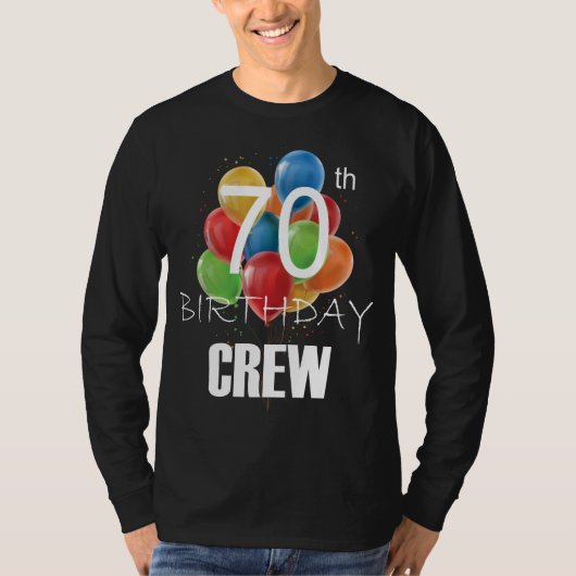 70e Birthday Crew 70 Party Crew Group Mannen LS T-shirt (Voorkant)