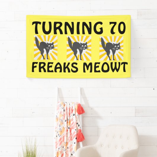 70E BIRTHDAY FUNNY CAT BANNER (Insitu)
