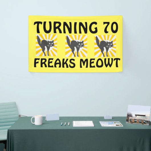 70E BIRTHDAY FUNNY CAT BANNER (Beurs)