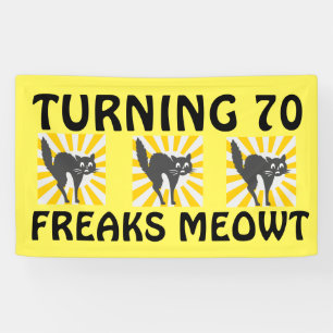 70E BIRTHDAY FUNNY CAT BANNER