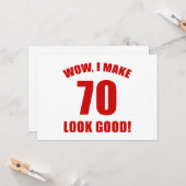 70e Birthday Gag Gift (r) Kaart (Voorkant / Achterkant in situ)