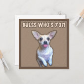 70e Birthday Humor (hond) Kaart (Voorkant / Achterkant in situ)